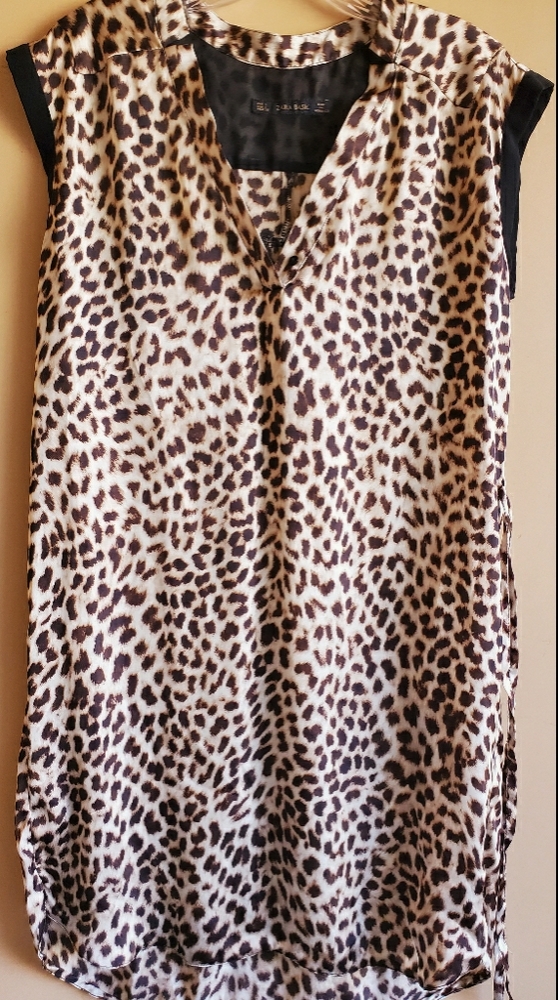 ZARA Basic Small Animal Print Sleeveless Top